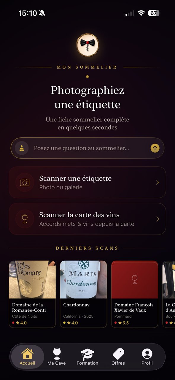 Accueil Mon Sommelier
